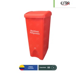 Bote de basura tapa vaivén Estra RPBI 53 L