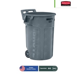 Contenedor con 2 ruedas Brute sin tapa Rubbermaid 44 Gal