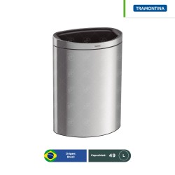 Bote de basura acero inoxidable tipo D Tramontina 49 L
