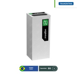 Bote de basura acero inoxidable tapa perforada Square Tramontina 50 L