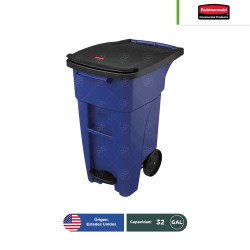 Contenedor con 2 ruedas con pedal Rubbermaid 32 Gal