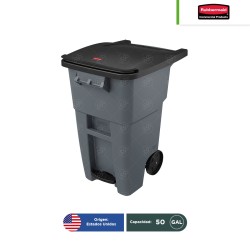 Contenedor con 2 ruedas con pedal Rubbermaid 50 Gal