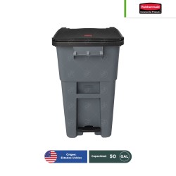 Contenedor con 2 ruedas con pedal Rubbermaid 50 Gal