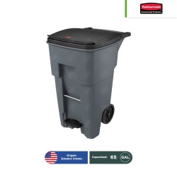 Contenedor con 2 ruedas con pedal Rubbermaid 65 Gal