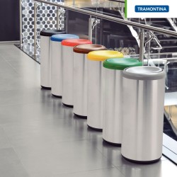 Bote de basura acero inoxidable tapa vaivén Tramontina 40 L