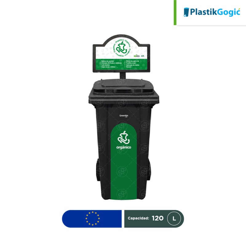 Estación ecológica modular individual contenedores con 2 ruedas Plastik Gogic 120 L
