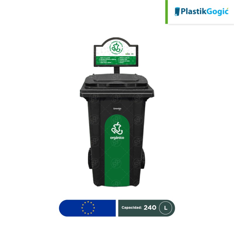 Estación ecológica modular individual contenedores con 2 ruedas Plastik Gogic 240 L