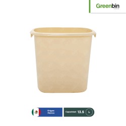 Bote de basura rectangular Greenbin 13.5 L