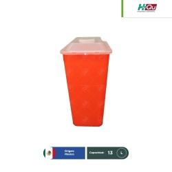 Contenedor rojo para punzocortantes 13 L