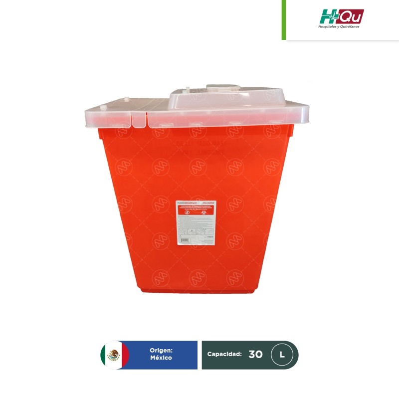 Contenedor rojo para punzocortantes 30 L