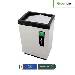 Basurero de acero inoxidable tapa vaivén 80 L