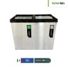 Basurero de acero inoxidable doble con tapa vaivén 147 L