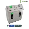 Basurero de acero inoxidable tapa campana doble Greenbin 140 L