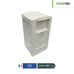 Bote para basura tapa con bisagras y balancín 130 L