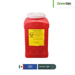 Contenedor para punzocortantes rojo Greenbin 3.7 L