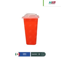 Contenedor rojo para punzocortantes 3 L