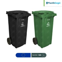 Combo ecológico contenedor de 2 ruedas Plastik Gogic 120 L