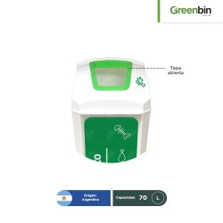 Combo Ecológico Bote de basura tapa perforada Greenbin 70 L