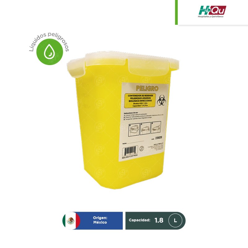 Contenedor P/Liquidos 1.8 L Amarillo HQU