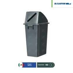 Bote de basura Tapa ranurada El Castor 60 L