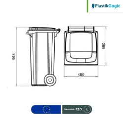 Contenedor con 2 ruedas Plastik Gogic 120 L