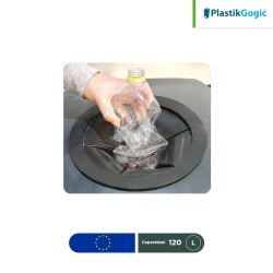 Contenedor con 2 ruedas Tapa perforada Plastik Gogic 120 L