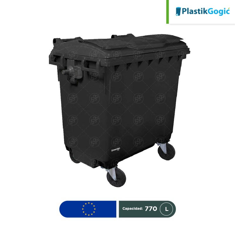 Contenedor con 4 ruedas Gris Oscuro Plastik Gogic 770 L