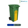 Contenedor con 2 ruedas con identificadores gubernamentales Plastik Gogic 120 L
