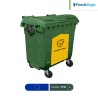 Contenedor con 4 ruedas con identificadores gubernamentales Plastik Gogic 770 L