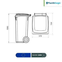 Contenedor con 2 ruedas Plastik Gogic 240 L
