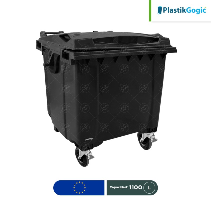 Contenedor con 4 ruedas Gris Oscuro Plastik Gogic 1100 L