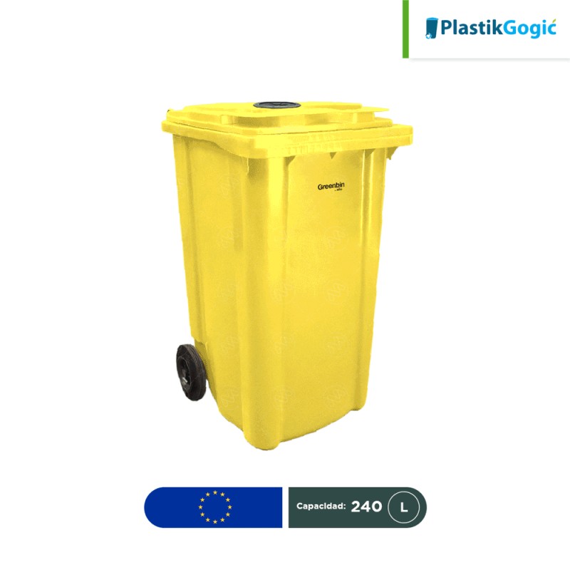 Contenedor con 2 ruedas Tapa perforada Plastik Gogic 240 L