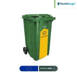 Contenedor con 2 ruedas con identificadores gubernamentales Plastik Gogic 240 L