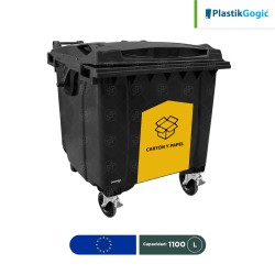 Contenedor con 4 ruedas con identificadores gubernamentales Plastik Gogic 1100 L