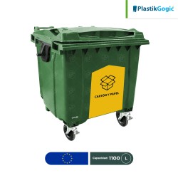 Contenedor con 4 ruedas con identificadores gubernamentales Plastik Gogic 1100 L