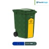 Contenedor con 2 ruedas con identificadores gubernamentales Plastik Gogic 360 L