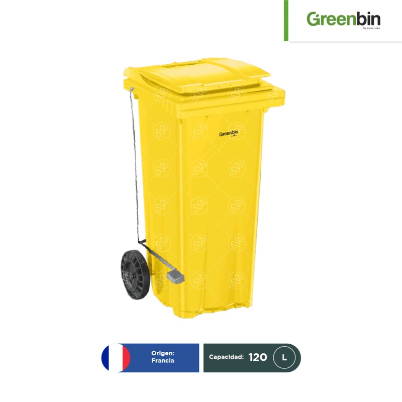 Contenedor con 2 ruedas con pedal Greenbin 120 L