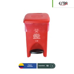 Combo bote de basura c/pedal Estra RPBI 10 L + paquete con 100 bolsas RPBI