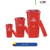 Combo bote de basura tapa vaivén Estrabins RPBI 10, 26 y 53 L + paquete con 100 bolsas RPBI