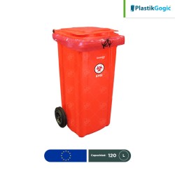 Combo contenedor con 2 ruedas Plastik Gogic RPBI 120 L + paquete con 100 bolsas RPBI