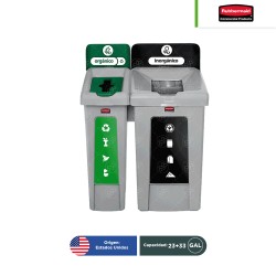 Estación de reciclaje Slim Jim Rubbermaid 23 + 33 Gal