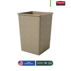 Bote de basura Untouchable cuadrado sin tapa Rubbermaid 35 Gal