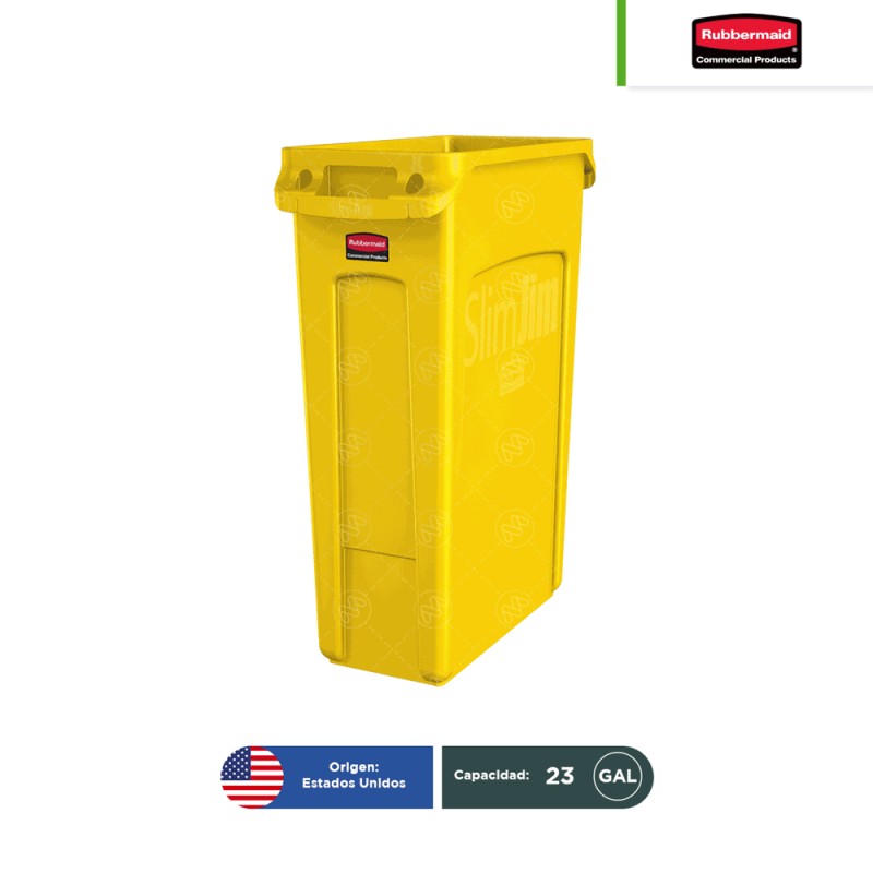Contenedor Slim Jim sin tapa Rubbermaid 23 Gal