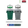 Estación de reciclaje 2 a 5 divisiones Rubbermaid Brute 32 Gal