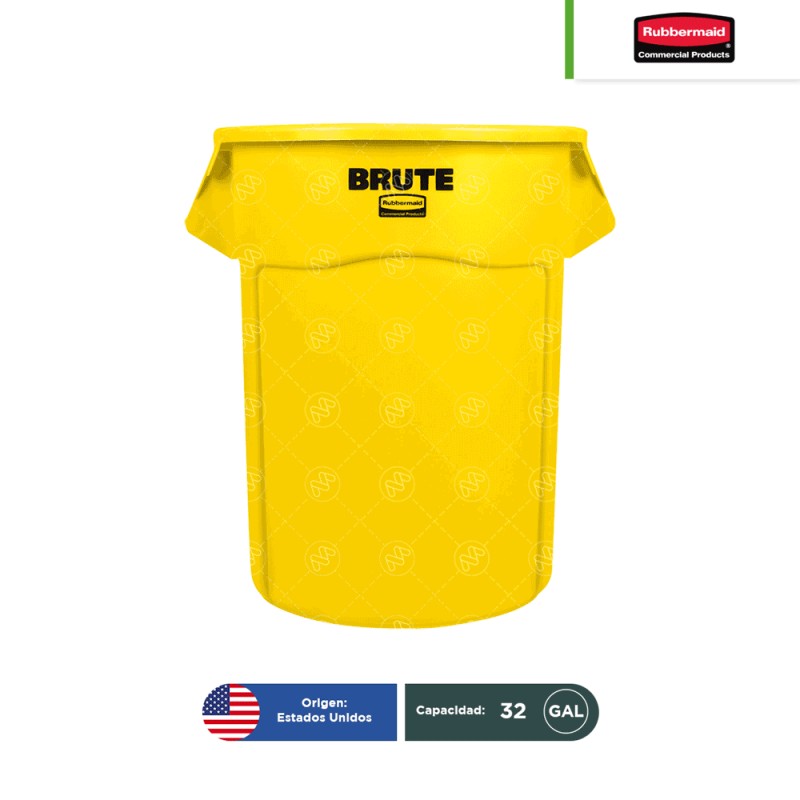 Contenedor redondo Brute sin tapa Rubbermaid 32 Gal