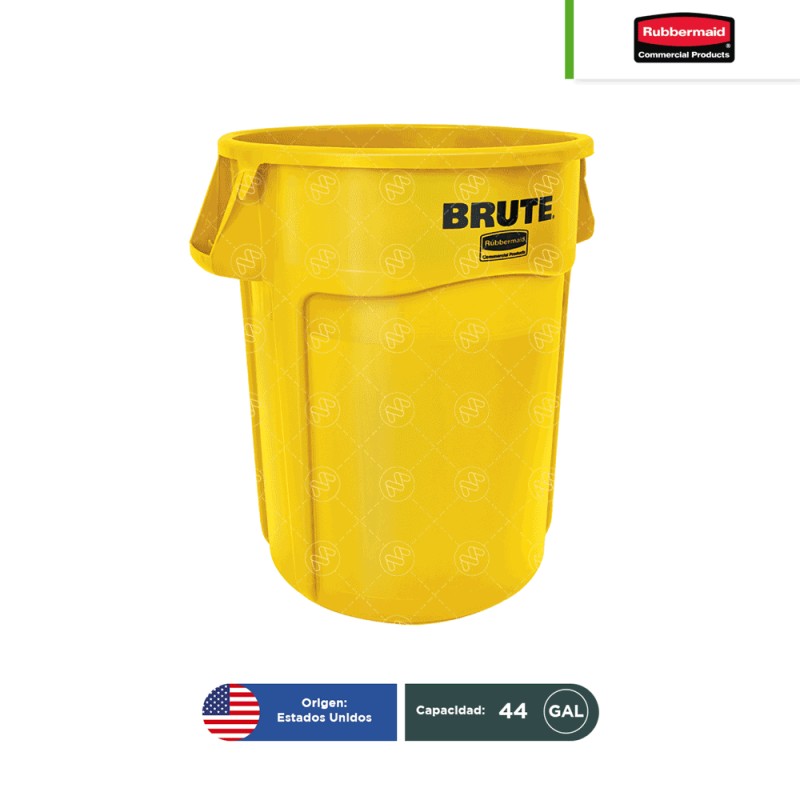 Contenedor redondo Brute sin tapa Rubbermaid 44 Gal