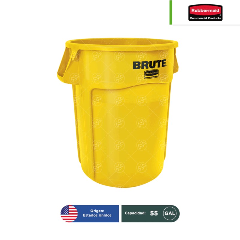 Contenedor redondo Brute sin tapa Rubbermaid 55 Gal