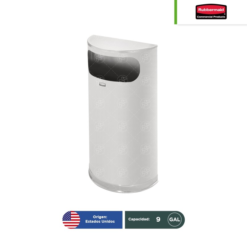 Contenedor acero inoxidable semicircular lateral Rubbermaid 9 Gal