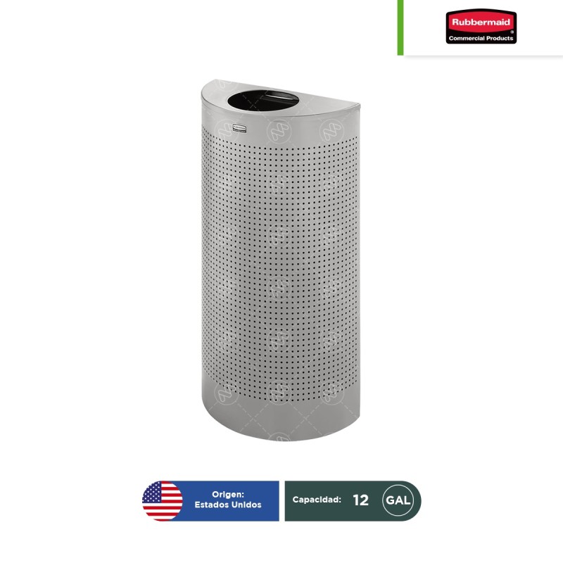 Contenedor acero inoxidable semicircular perforado Rubbermaid 12 Gal