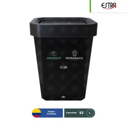 Bote de basura tapa vaivén Estrabins doble 53 L